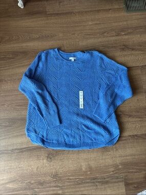 Sonoma lightweight Blue Cable Knit Crewneck Sweater